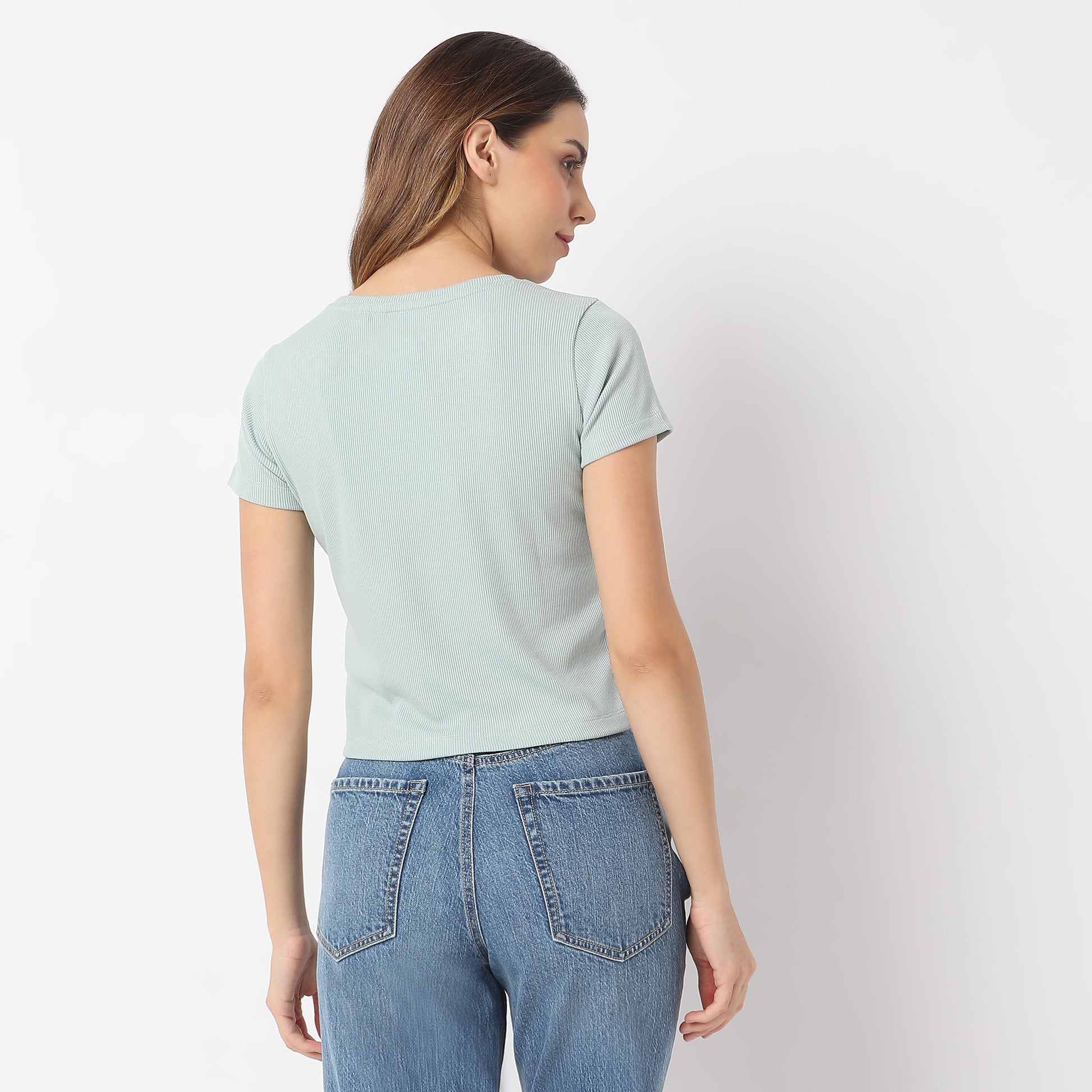 Buy Women Regular Fit Solid Short Sleeve T-Shirt  - Style Union