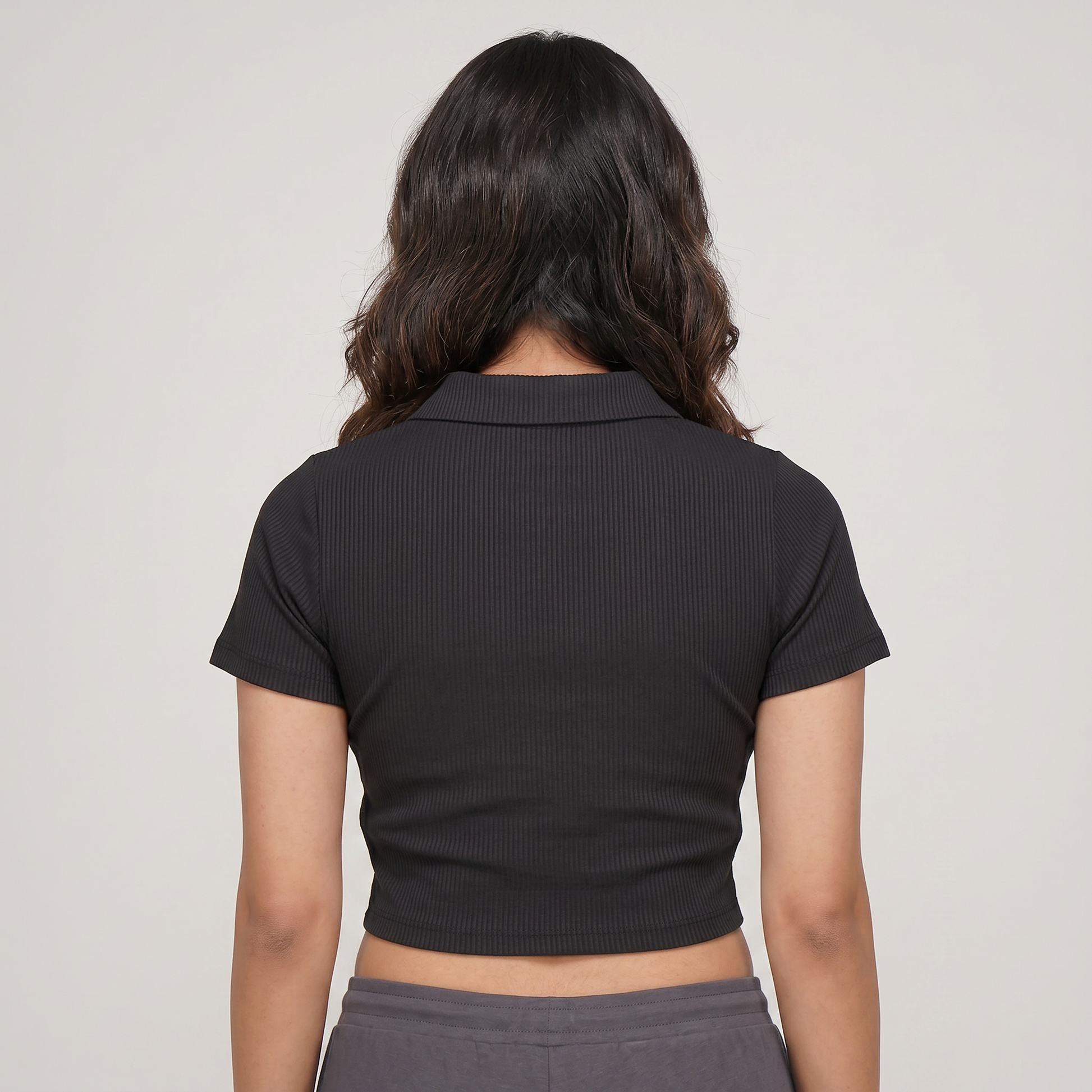 Cropped Slim Fit Polo T-Shirt