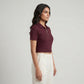Polo Neck Cropped T-Shirt