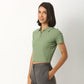 Buy Women Fitted Solid Short Sleeve T-Shirt  - Style Union