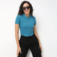 Buy Women Fitted Solid Short Sleeve T-Shirt  - Style Union