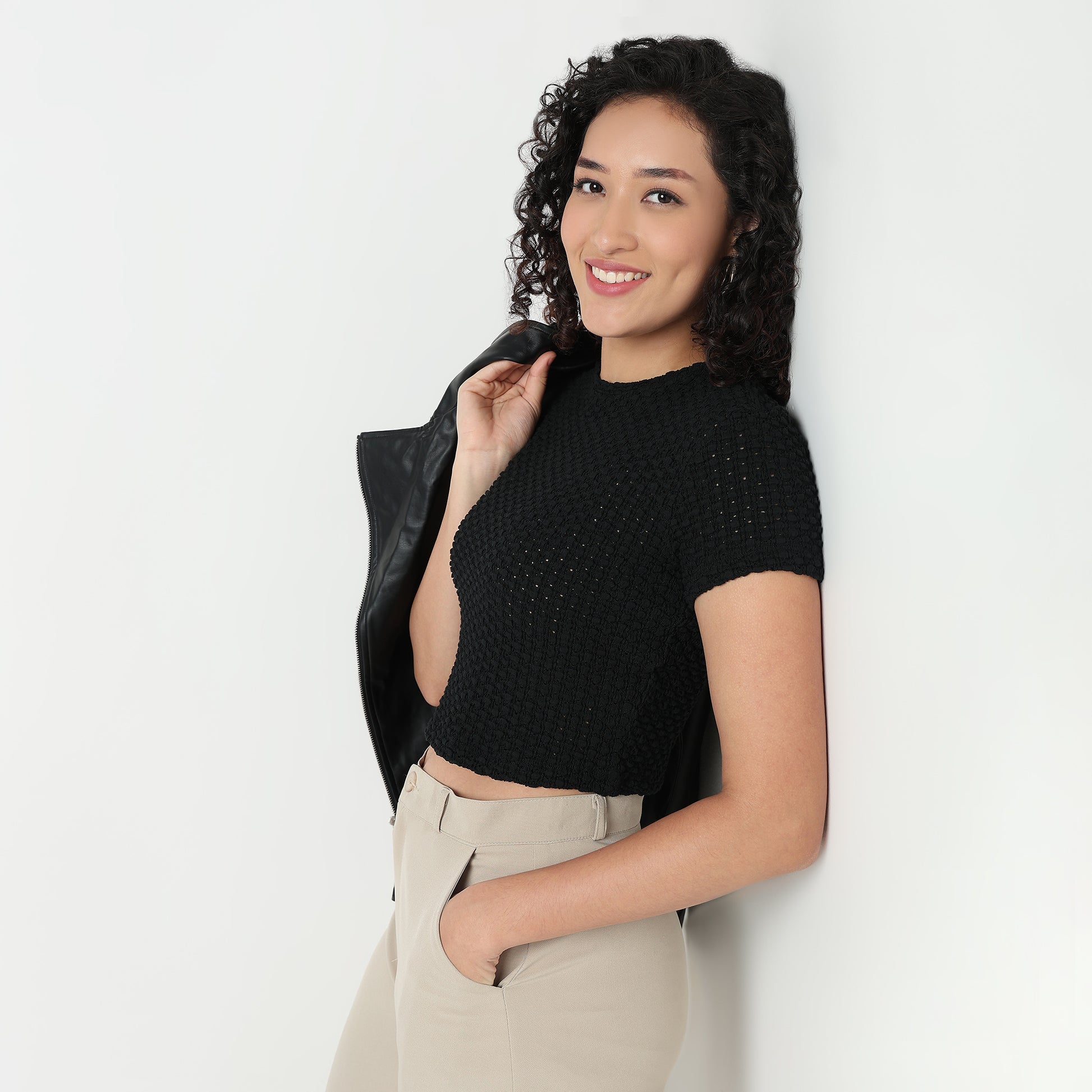 Buy Women Slim Fit Structured Short Sleeve T-Shirt  - Style Union