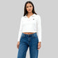 Polo Neck Crop T-Shirt