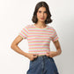Striped Cotton Polyester Lycra T-Shirt