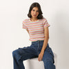 Striped Cotton Polyester Lycra T-Shirt