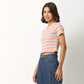 Striped Cotton Polyester Lycra T-Shirt