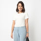 Cropped Side Ruched T-Shirt