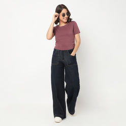 Cropped Side Ruched T-Shirt