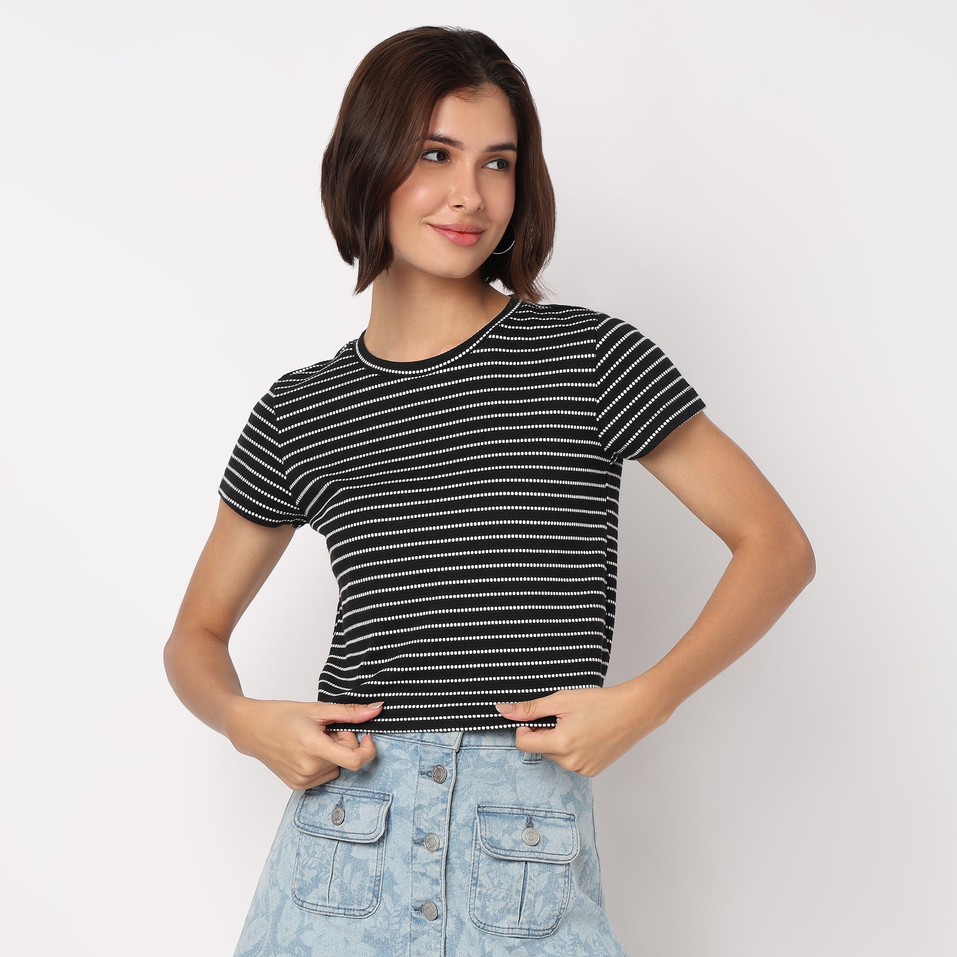 Striped Betty Essential Crop T-Shirt