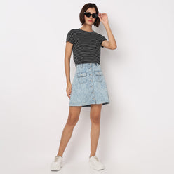Striped Betty Essential Crop T-Shirt