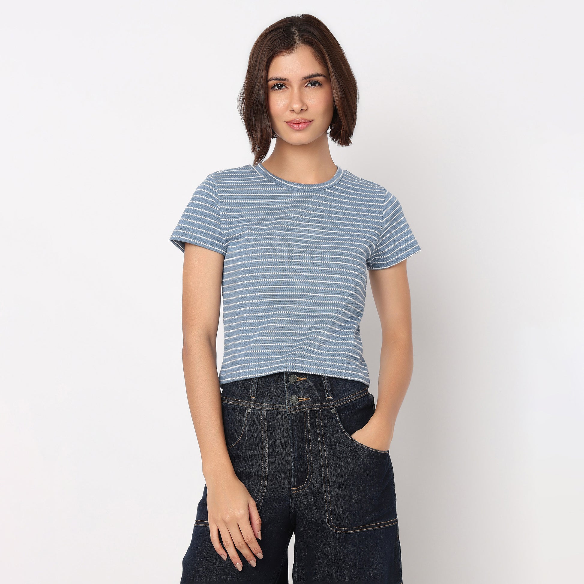 Striped Betty Essential Crop T-Shirt
