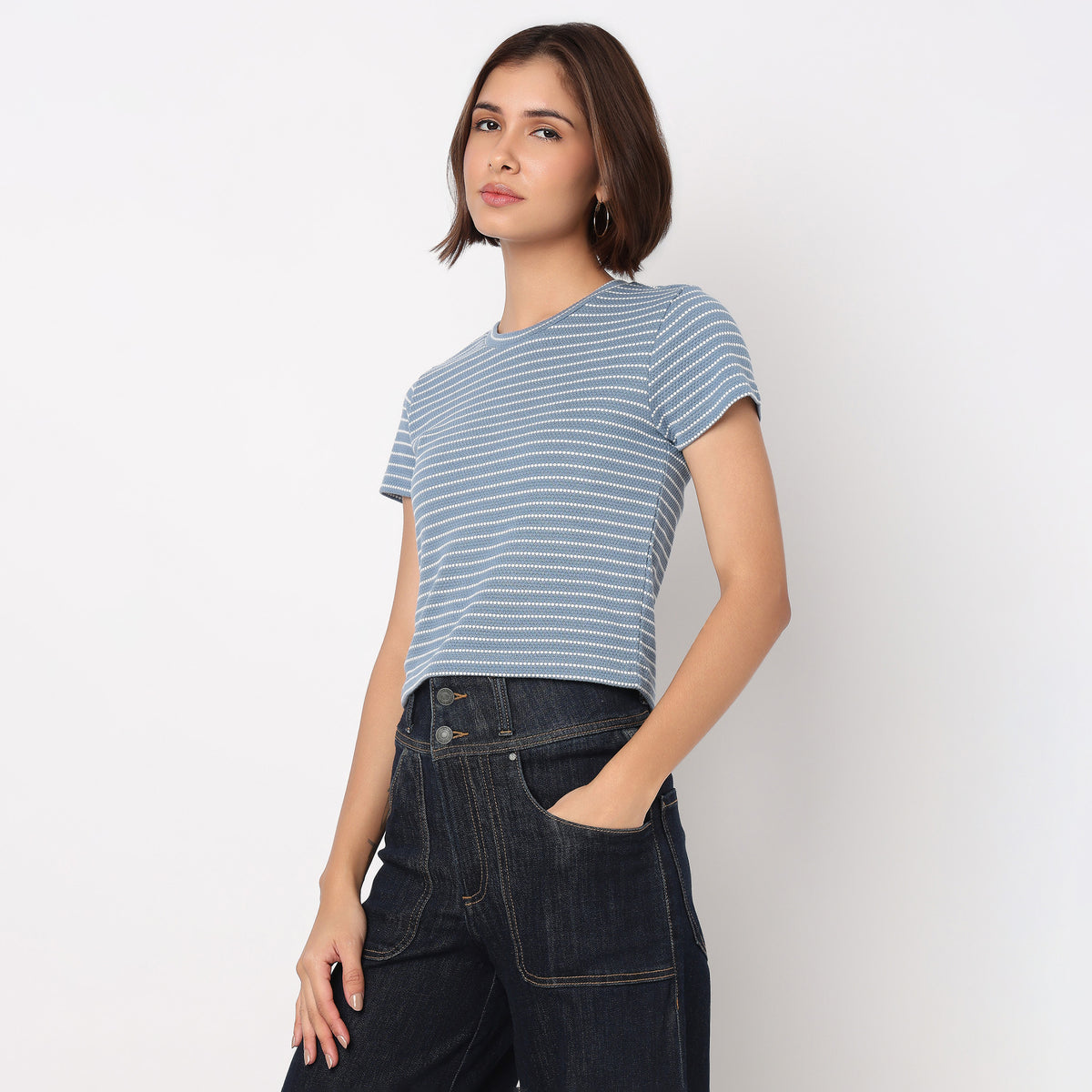 Striped Betty Essential Crop T-Shirt