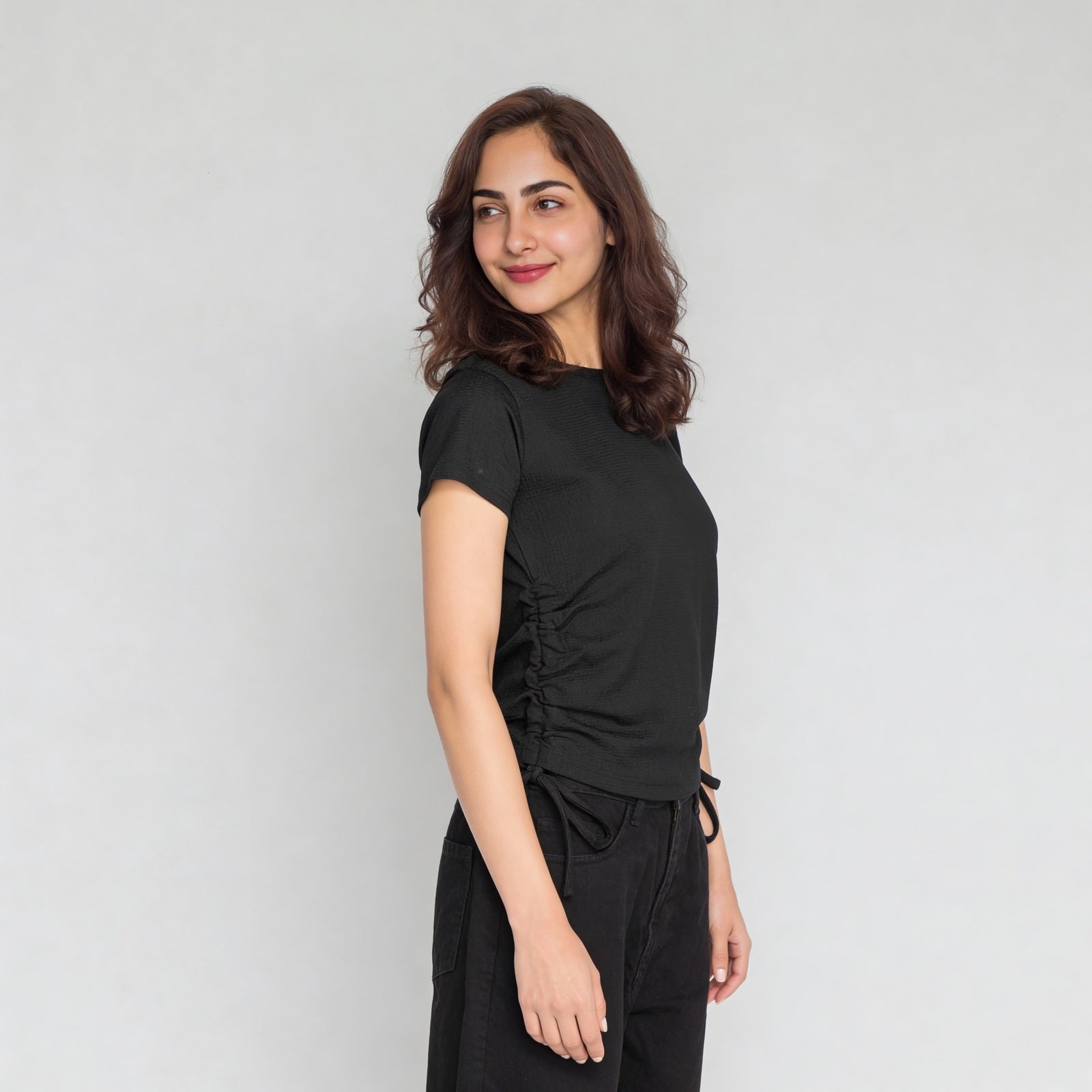 Polyester Spandex Solid Short Sleeve T-Shirt