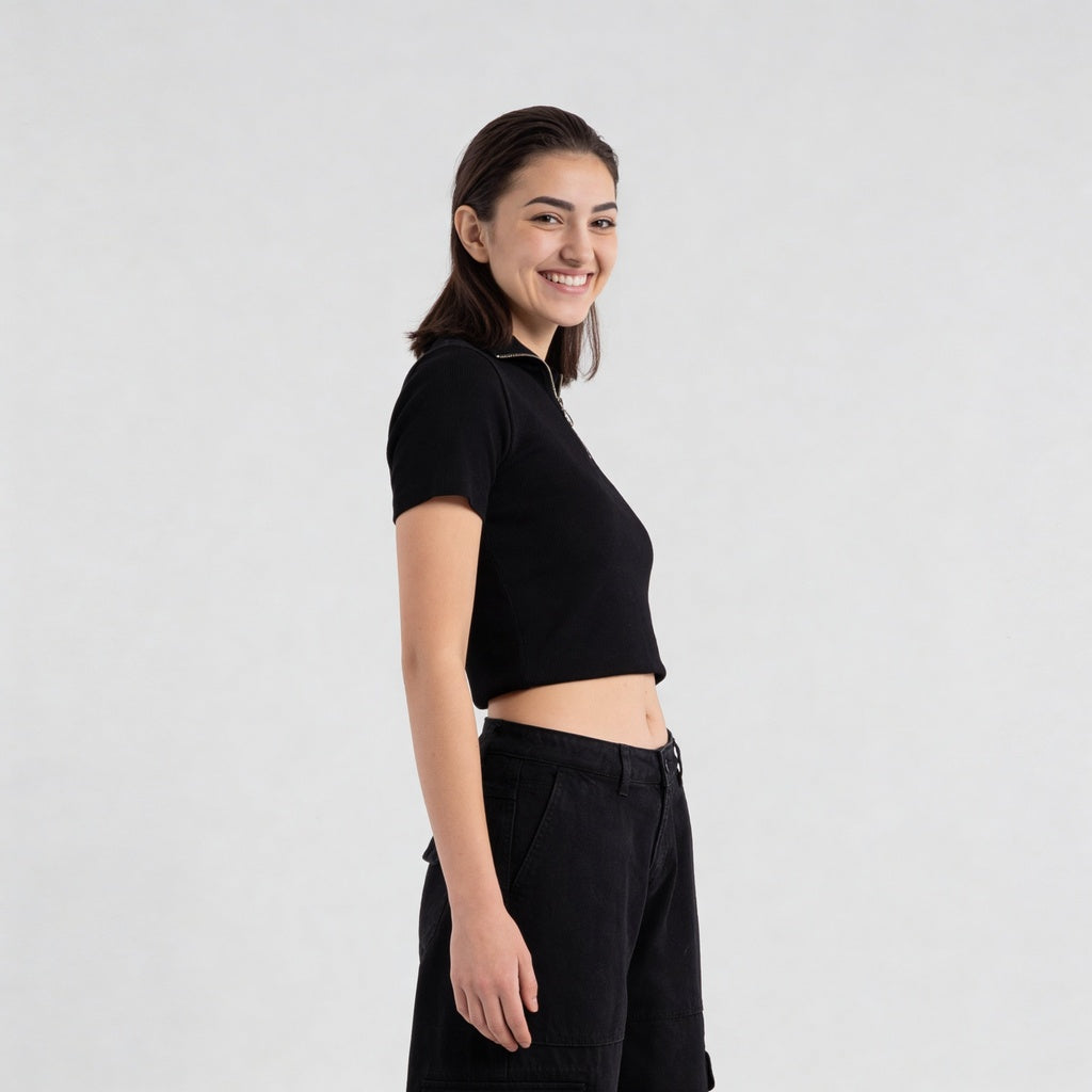 Cotton Polo Neck Slim Fit T-Shirt