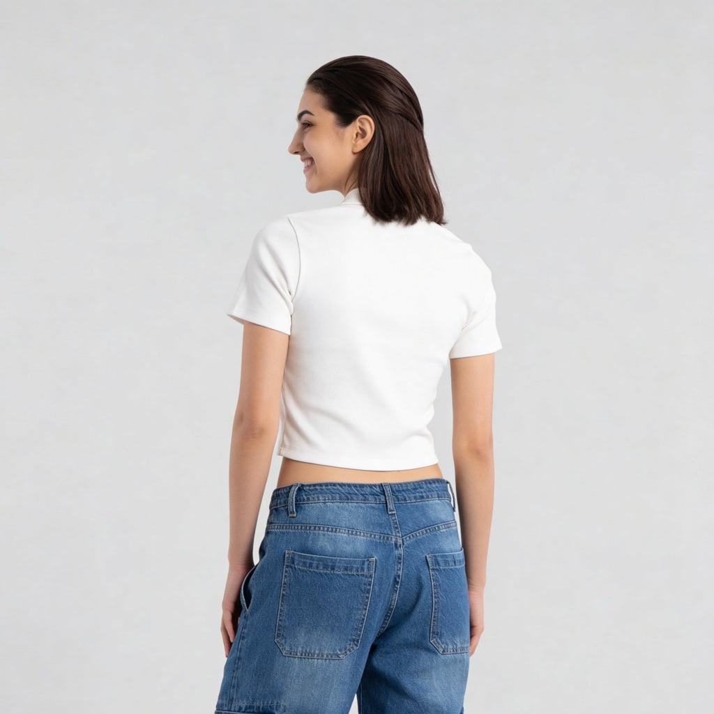 Cotton Polo Neck Slim Fit T-Shirt