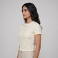 Slim Fit Solid Crop T-Shirt