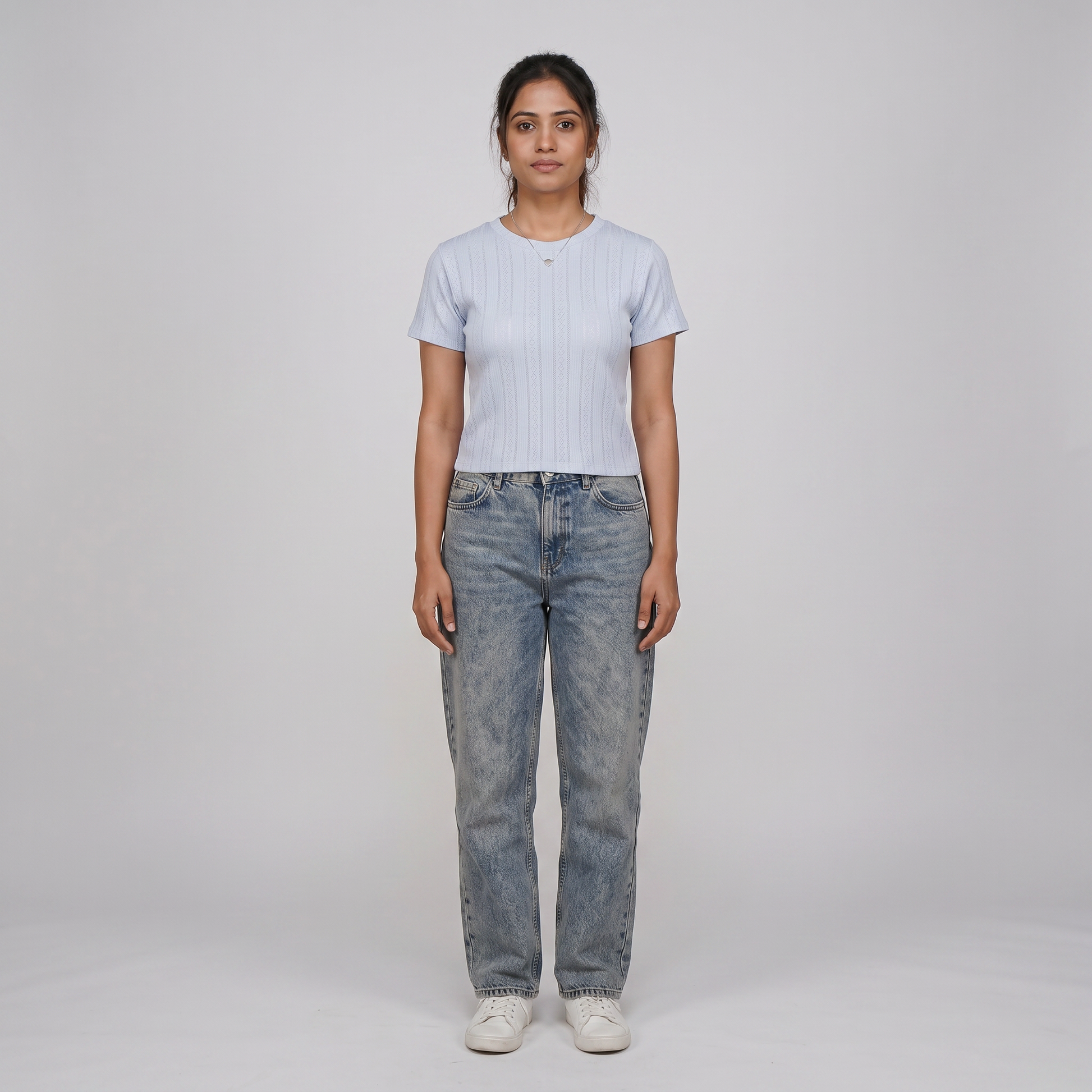 Slim Fit Solid Crop T-Shirt
