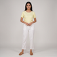 Knit Solid Slim Fit Cropped T-Shirt