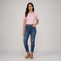 Knit Solid Slim Fit Cropped T-Shirt