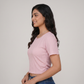 Knit Solid Slim Fit Cropped T-Shirt