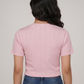 Knit Solid Slim Fit Cropped T-Shirt