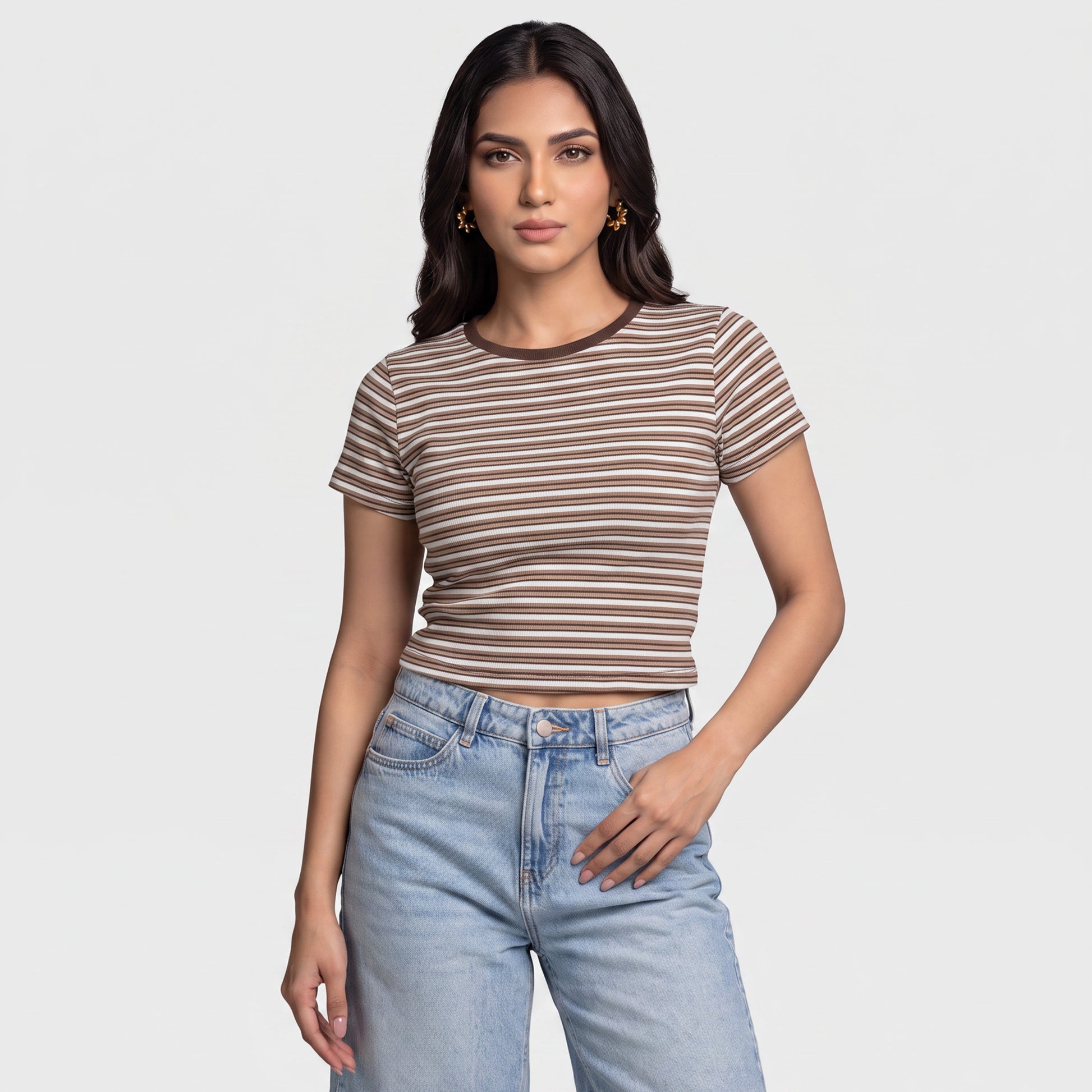 Striped Cropped T-Shirt