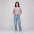 Striped Slim Fit Crop T-Shirt