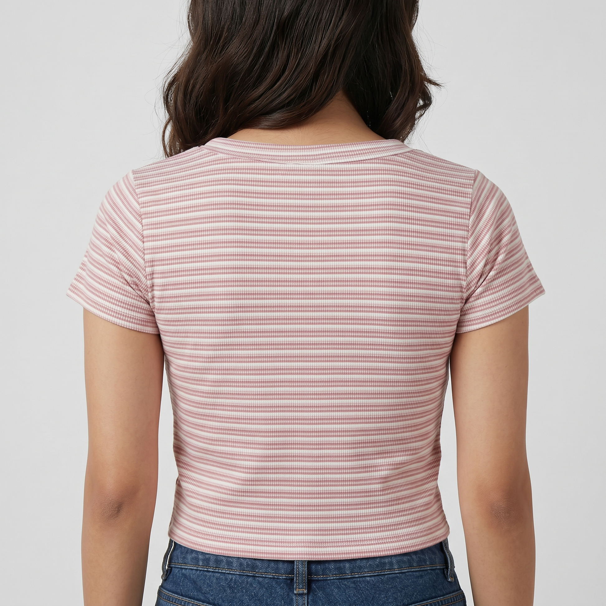 Striped Slim Fit Crop T-Shirt