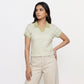Striped Cropped Polo T-Shirt