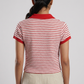Striped Cropped Polo T-Shirt