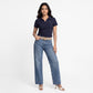 Solid Cropped Polo T-Shirt