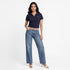 Solid Cropped Polo T-Shirt