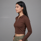 Slim Fit Cropped Polo T-Shirt