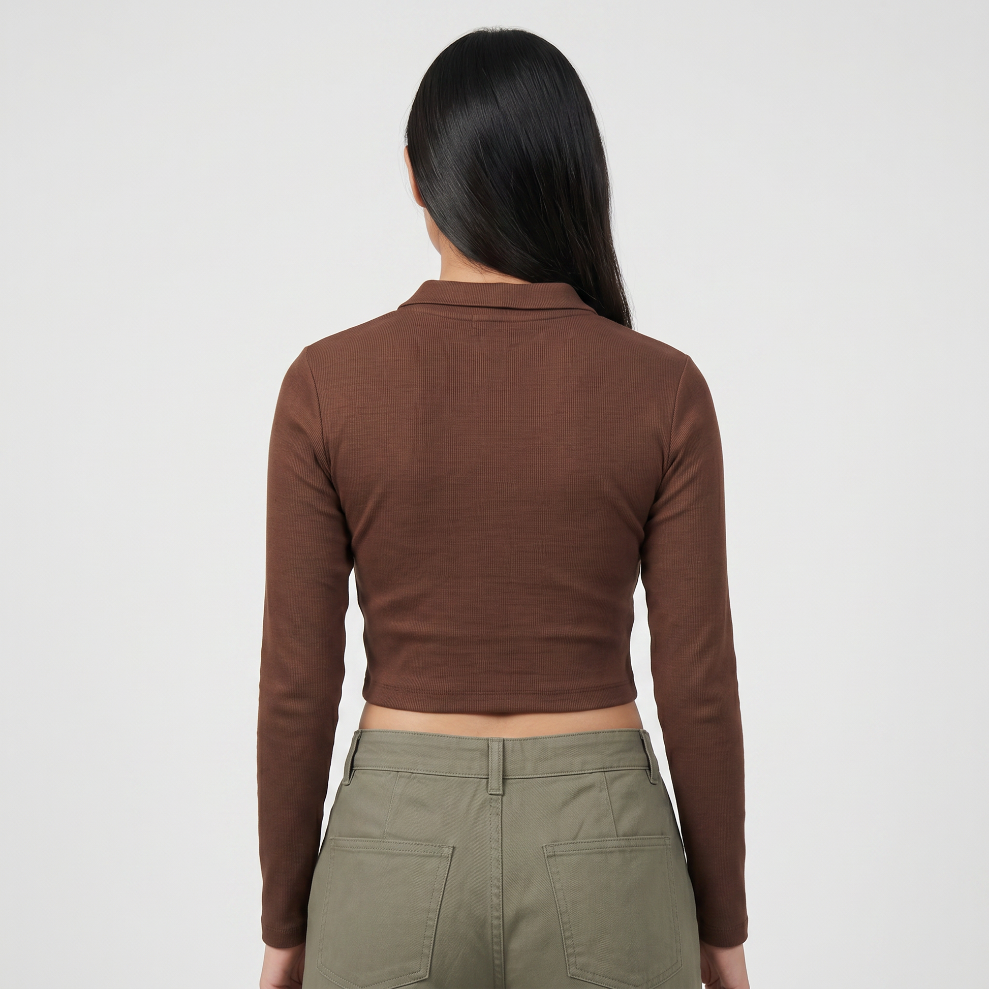 Slim Fit Cropped Polo T-Shirt