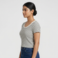 Striped Slim Fit Cropped T-Shirt