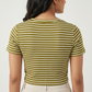Striped Slim Fit Cropped T-Shirt