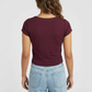 Solid Slim Fit Crop T-Shirt