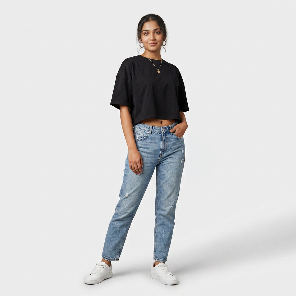 Cotton Solid Boxy T-Shirt
