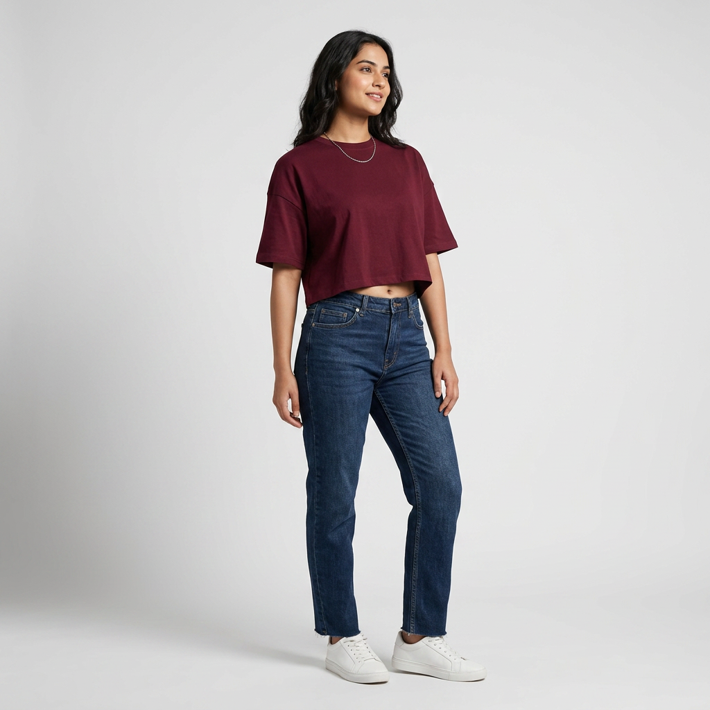 Cotton Solid Boxy T-Shirt