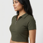 Solid Essential Tee Partial Zipper Opening