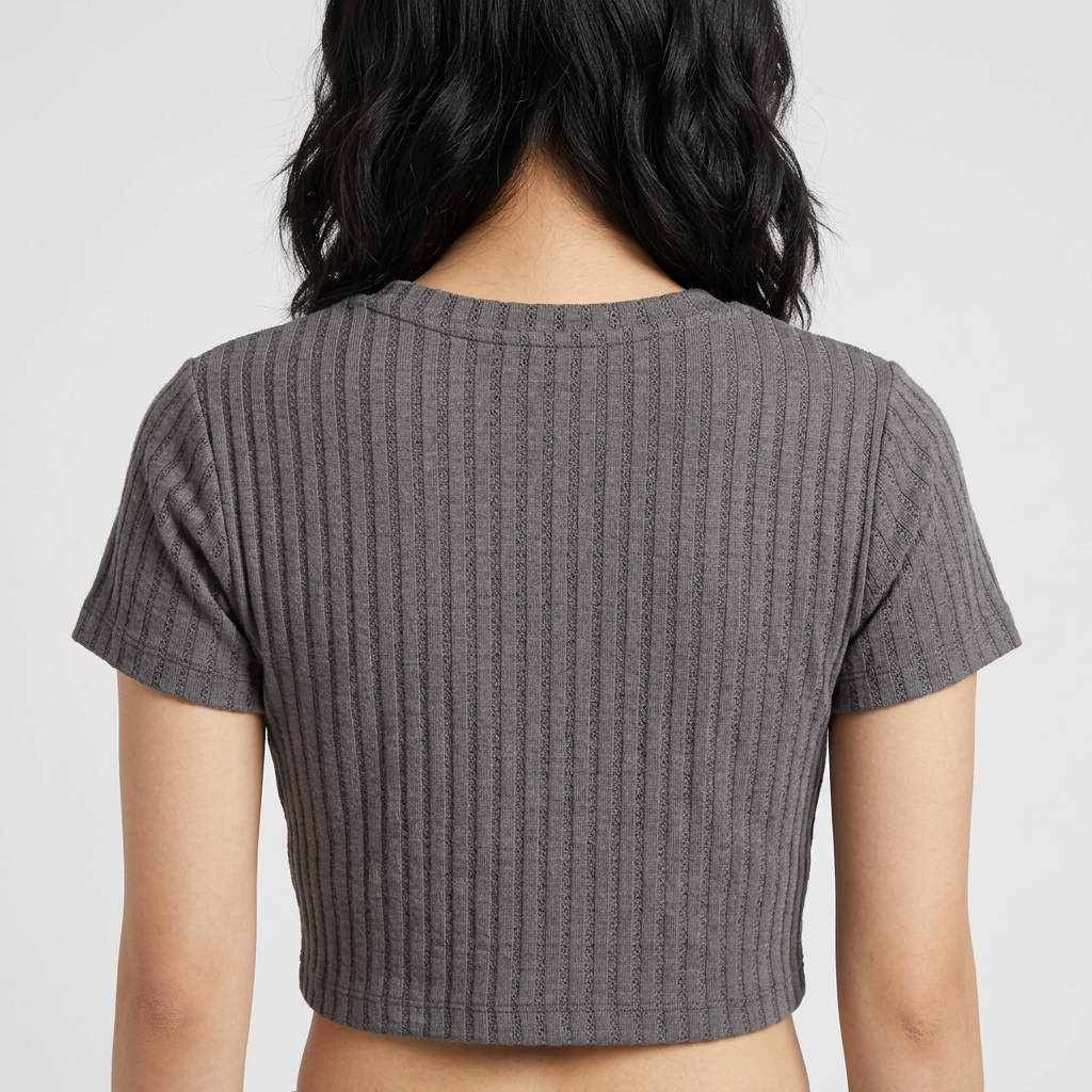 Structured Slim Fit Cropped T-Shirt