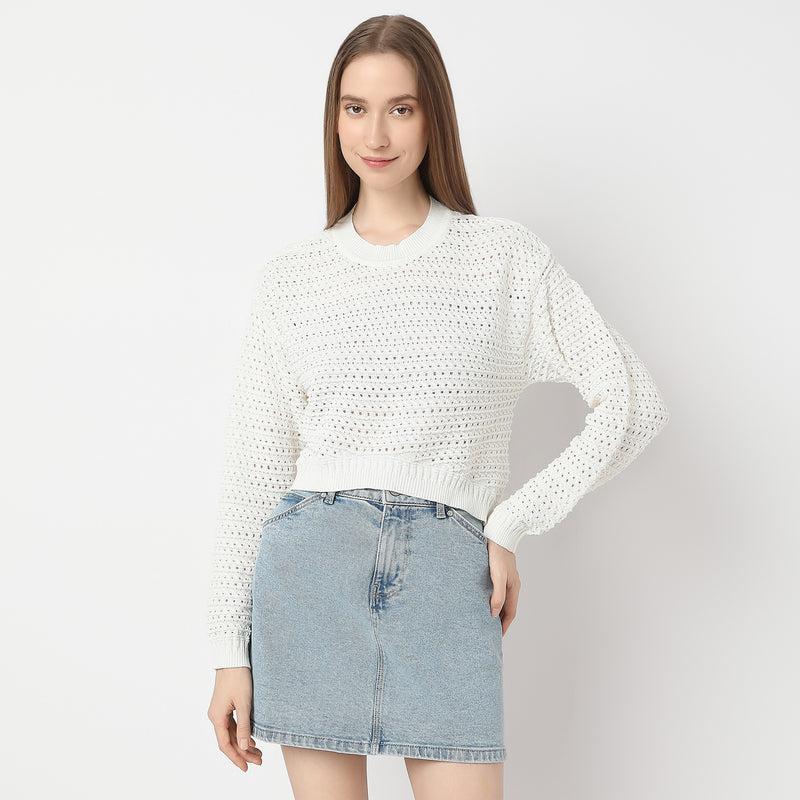 Regular Fit Solid Sweater