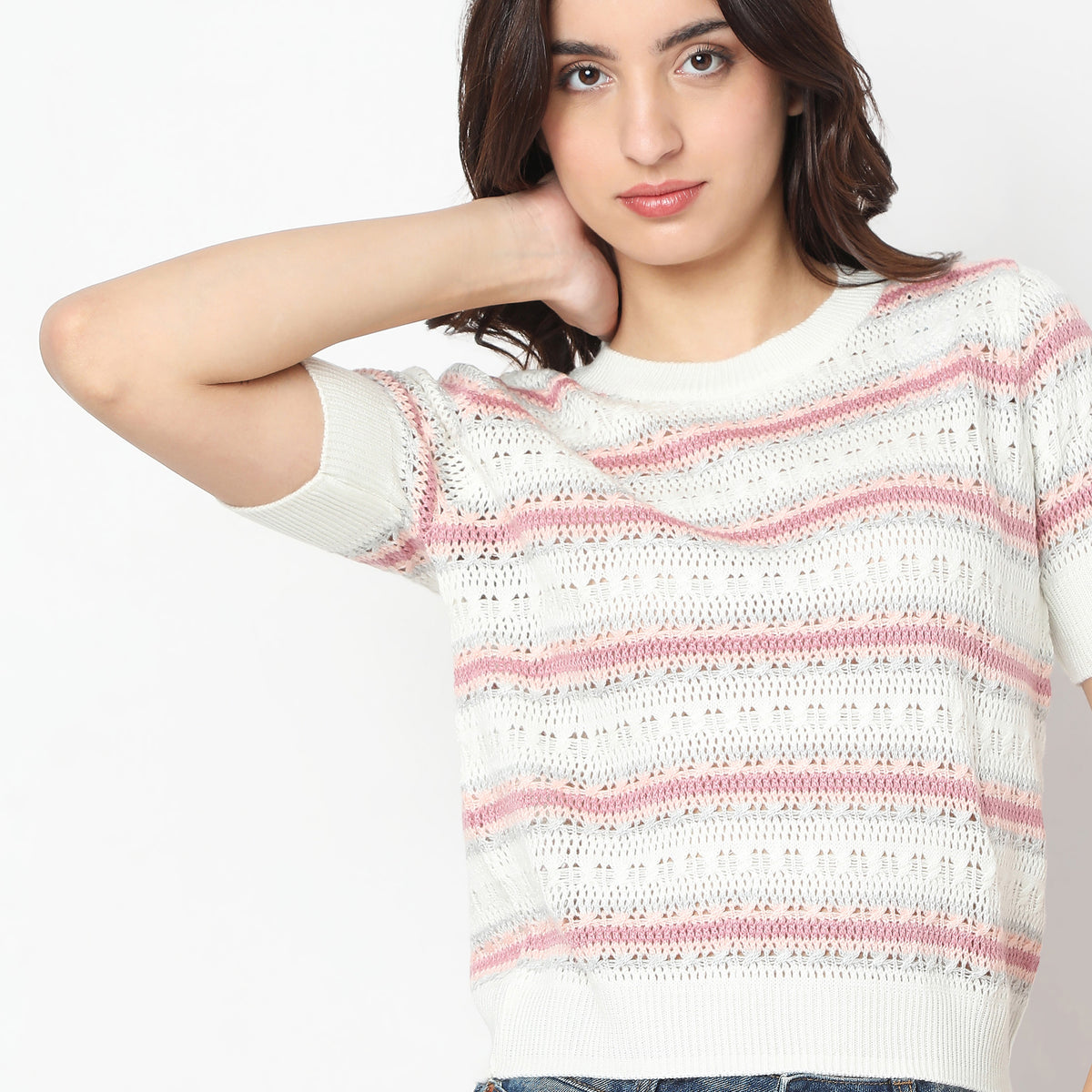 Regular Fit Striped Sweat Tees