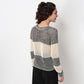 Cotton Striped Flat Knit Sweater