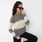Cotton Striped Flat Knit Sweater