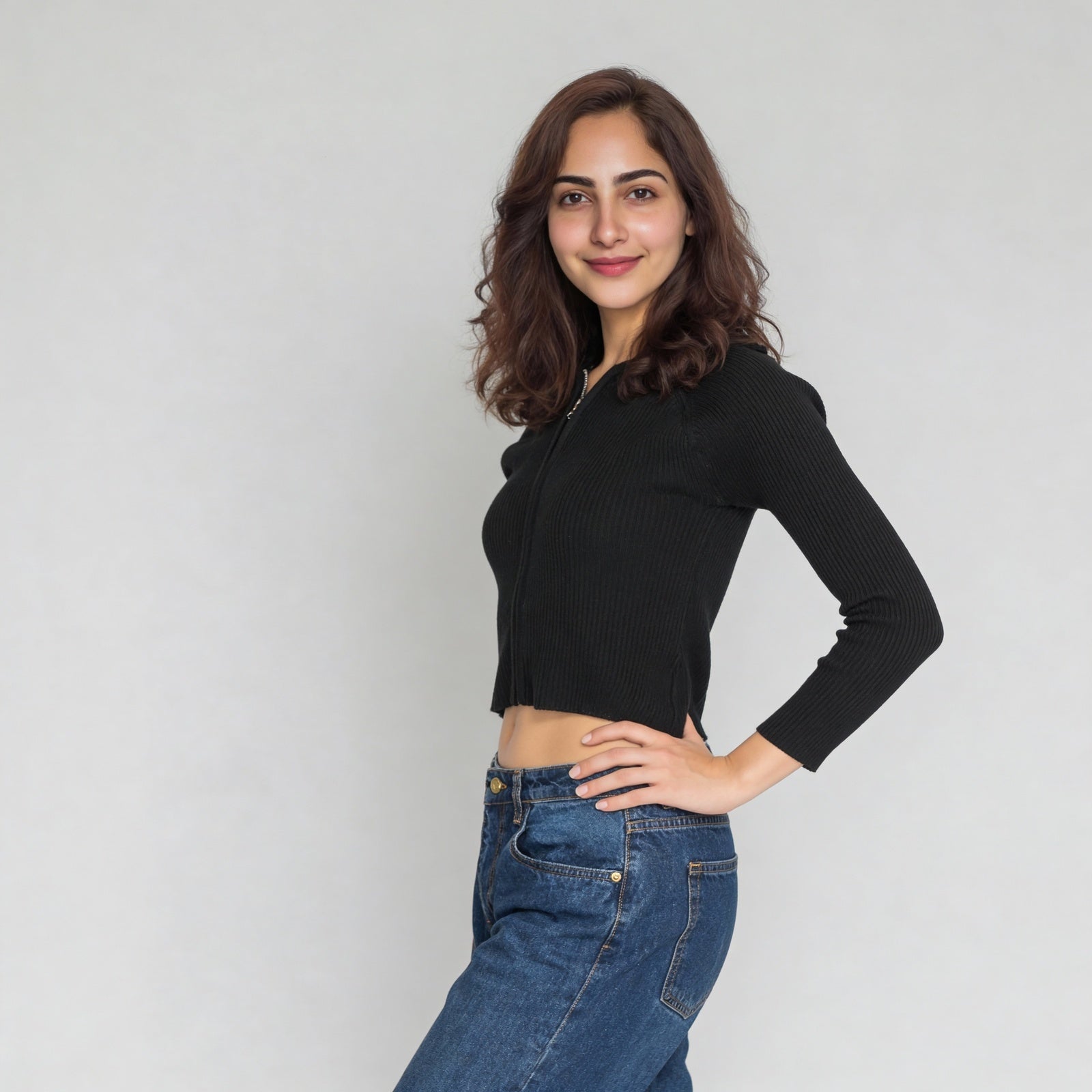 Knitted Full Sleeve Flat Knit Top