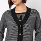 Jacquard V-Neck Top With Jacket
