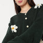 V-Neck Full Sleeve Flatknit Top