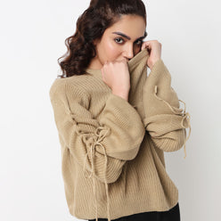 Structured Flatknit Top Sweater 