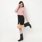 V-Neck Flat Knit Top